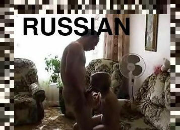 Russian teen gets an old cock