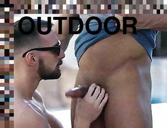 Big dick Draven Navarro outdoor drilling sexy jock Johnny B