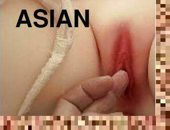 asiatisk, storatuttar, bröstvårtor, fitta-pussy, sport, creampie, fingerknull, fötter, pov, trosor