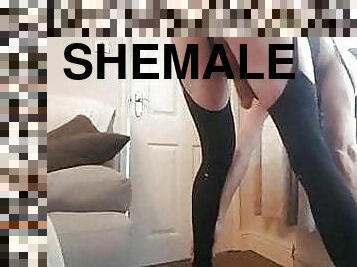 shemale, ladyboy, brittisk, underkläder, webbkamera, dansar, ensam