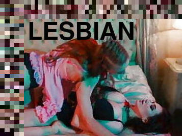 lesbian-lesbian, remaja, pijat, berciuman, berambut-pirang, kamar-tidur, bidadari, latex, bikini, berambut-cokelat