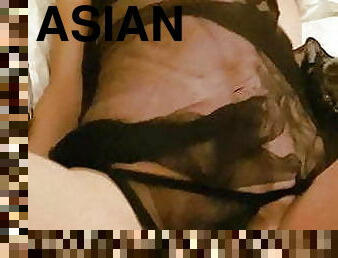 asiatisk, hårig, orgasm, fitta-pussy, fingerknull, knullande, underkläder, tight, koreansk, små-bröst