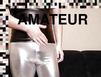 masturbation, amateur, ejaculation-sur-le-corps, gay, secousses, cuir
