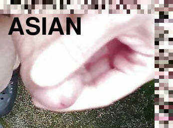 asiatiche, masturbarsi, allaperto, pubblici, gay, giapponesi, masturbazione, sperma