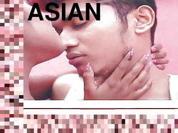 asiatisk, orgasme, hindu, kyssende