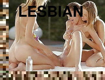 WOWGIRLS &ndash; Stunning Lesbian Threesome on a Terrace