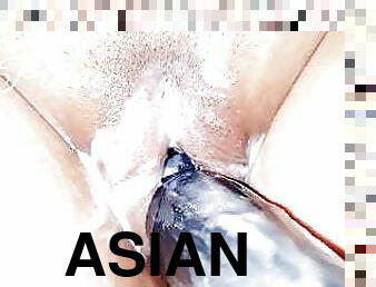 asiatisk, röv, masturbation, orgasm, fitta-pussy, kvinnligt-sprut, leksak, hemmagjord, bbw, söt