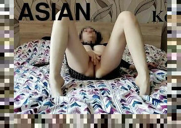asiatisk, masturbation, orgasm, amatör, brudar, tonåring, fötter, college, ensam