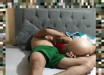 masturbação, magro, adolescente, casal, babysitter, gozando, excitante, buraco-velho, leite