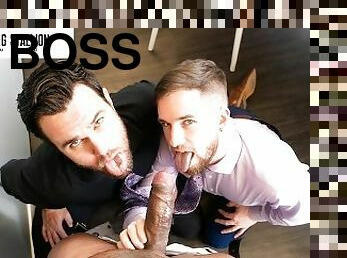 avsugning, gay, deepthroat, svart, dubbel, kyssar, boss, tatuering, kuk