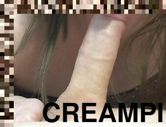 amatör, avsugning, hemmagjord, samling, creampie, sprut, oral, close-up, brunett