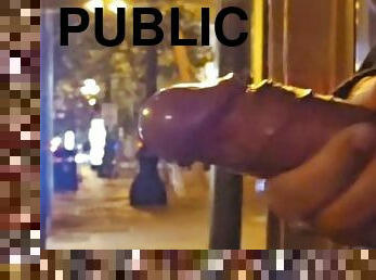 Huge Public Bust Stop Cumshot Outdoors