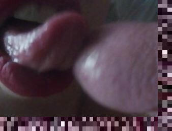 She lets me Cum in her mouth (Red Lips)