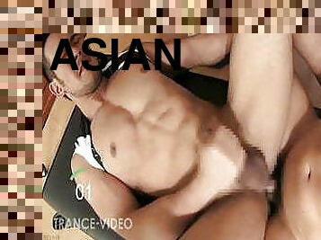 asiatique, gay, britannique, musclé