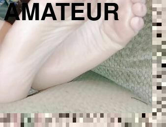 amateur, ados, pieds, assez, fétiche, brunette, orteils