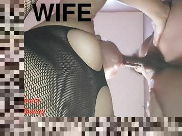 Hot Wife Pinay Milf In Mesh Night Suit Loves Fucking In Standing Position