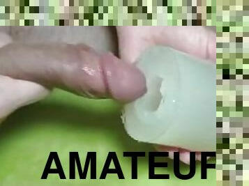 masturbation, amatör, cumshot, gigantisk-kuk, tonåring, leksak, hemmagjord, ensam, rakad, kuk