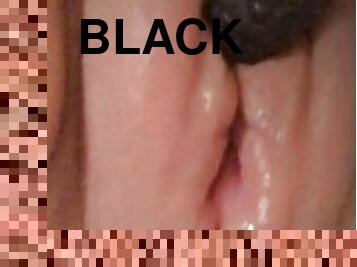 Swollen Pussy Loves Black Dildo