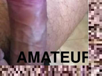 masturbation, amatör, gigantisk-kuk, juckande, ensam, kuk