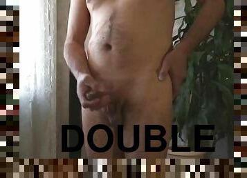 orgasme, ejaculation-sur-le-corps, gay, double, ejaculation, solo