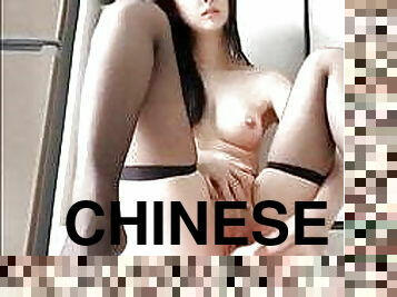 asiatique, masturbation, amateur, jouet, maison, bas, collège, webcam, chinoise