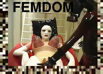 store-patter, lesbisk, slave, fetish, latex, elskerinde, femidom, maske, gummi