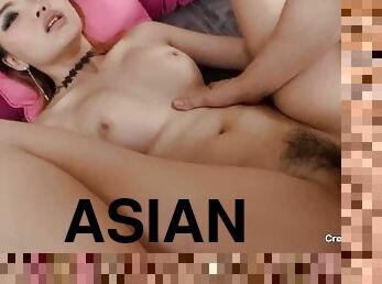 asiatisk, storatuttar, gammal, blandade-raser, tonåring, casting, creampie, pov, thailändsk, ung18