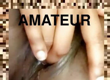 storatuttar, klitta, masturbation, fitta-pussy, kvinnligt-sprut, amatör, mörkhyad, tonåring, creampie, fingerknull