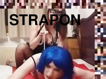 strap-on, anal, bdsm, slav, slyna, bitch, knullande, femdom