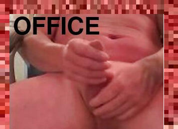 masturbation, bureau-office, orgasme, amateur, solo