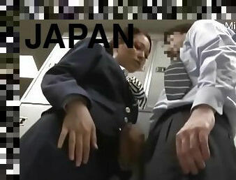 asien, masturbieren, japanier, schön, stewardess