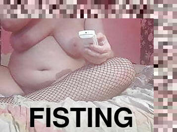 bouteille, fisting, énorme, chatte-pussy, giclée, doigtage, webcam