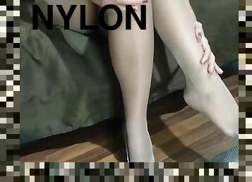 masturbation, slav, fötter, juckande, sprut, fetisch, älskarinna, nylon