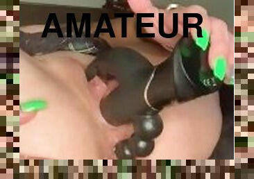 masturbation, fitta-pussy, amatör, anal, brudar, milf, leksak, dubbel, blond, tight