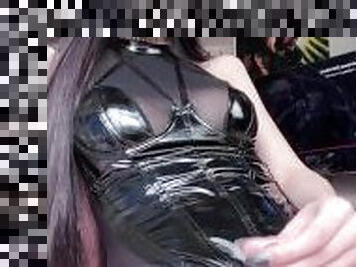 masturbation, amatör, gigantisk-kuk, tonåring, leksak, fetisch, latex, goth, dominans, kuk