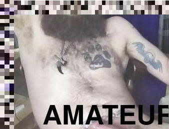 masturbation, amatör, cumshot, gigantisk-kuk, ensam, björn, kuk