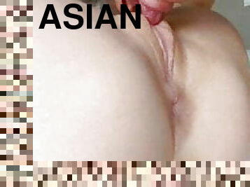 asiatisk, doggy-style, extrem, fitta-pussy, mogen, cumshot, sprut, brutal, cowgirl, hårt