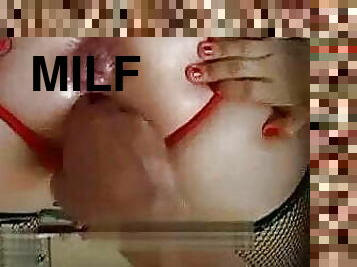 nipple suction and masturbation for milf boobs rita