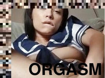 orgasmo, amateur, juguete, morena, tatuaje, calientapollas