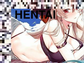 amatööri, ranta, nainen-pukeissa-mies-alaston, mälli, anime, hentai, bikini