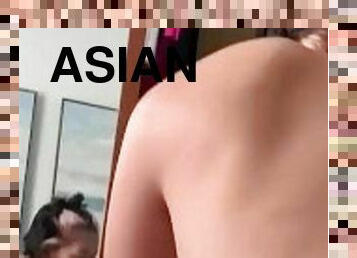 POV thick asian girl riding bbc reverse cowgirl