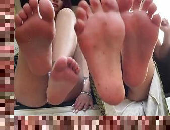 Two Mistresses POV Foot Domination and Spitting Double Femdom Outdoor [PREVIEW]