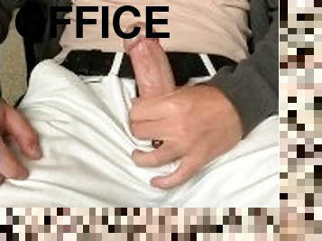 masturbation, bureau-office, public, amateur, branlette, solo, bite, clignotant