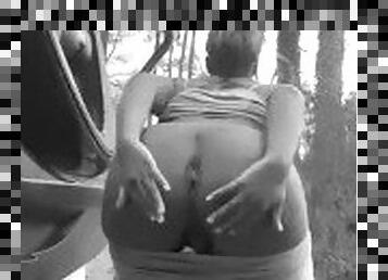 traseiros, gordo, público, cona-pussy, amador, anal, ébona, penetração-de-braço, preto, bbw