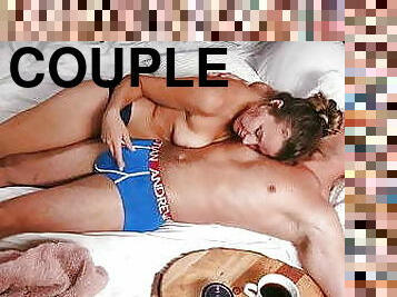 Genuine Couple Cock Suckling, Handjob, Cowgirl - Kate Marley
