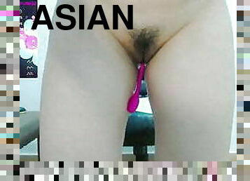 asiatisk, orgasme, sprøjte, webcam