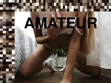 masturbation, orgasm, fitta-pussy, rysk, student, amatör, brudar, tonåring, fingerknull, fötter