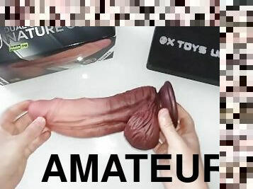 amador, gay, dildo, sozinho, áspero