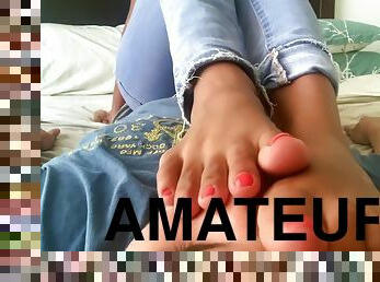 amateur, pies, medias, fetichista, calientapollas