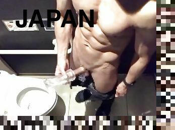 masturbación, gay, japonés, cámara, voyeur, baño